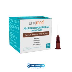 Agulha Hipodermica 26G 13x 4,5 UNIQMED (Cx c/100)