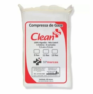 Compressa de Gaze Clean 11 Fios 180g Não Estéril