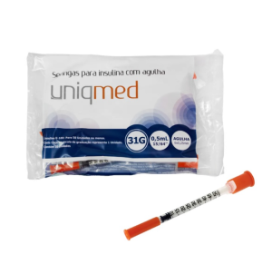 SERINGAS PARA INSULINA 0,5ML 6MM x 31G - PCT C/10
