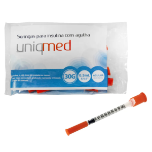 SERINGAS PARA INSULINA 0,5mL 8mm x 30G- PCT C/10