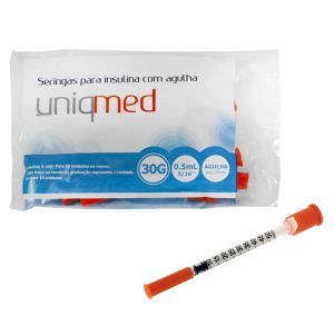 SERINGAS PARA INSULINA 0,5mL 8mm x 30G- PCT C/10