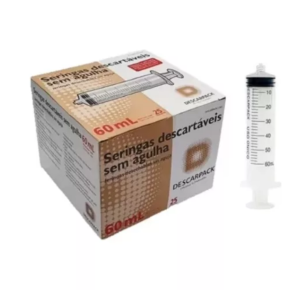 Seringa 60ml S/AG LOCK CX C/25 -DESCARPACK
