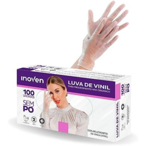 Luva de Vinil P Sem Pó Inoven (Cx c/100)