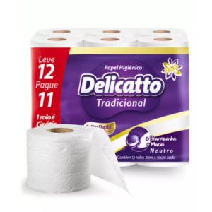 Papel Higiênico F. Dupla c/12 rolos - Delicatto