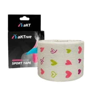 AktiveTape Sport - Kinesiology Tape 5 cm x 5 Mts Branco de Coração
